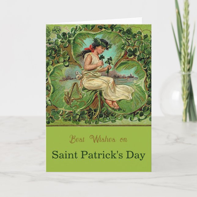 Tarjeta Chica de la cosecha del Día de San Patricio con Sh (Anverso)