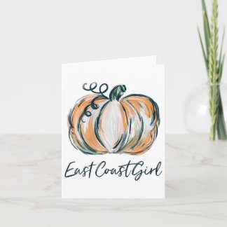 Tarjeta Chica de la Costa Este Acuarela Calabaza Caída Tha