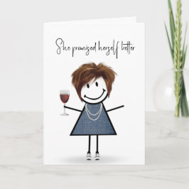Tarjeta Chica de la figura del palo de cumpleaños