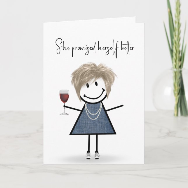 Tarjeta Chica de la figura del palo de cumpleaños con zapa (Anverso)