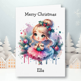 Tarjeta Chica de la página Merriest Navidades Ballerina Co