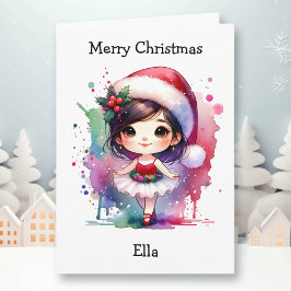 Tarjeta Chica de la página Merriest Navidades Ballerina Co