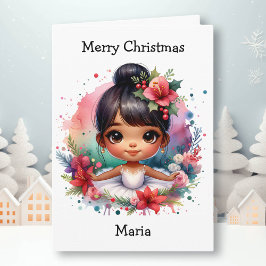 Tarjeta Chica de la página Merriest Navidades Ballerina Co