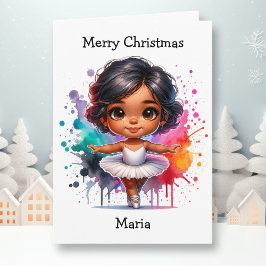Tarjeta Chica de la página Merriest Navidades Ballerina Co