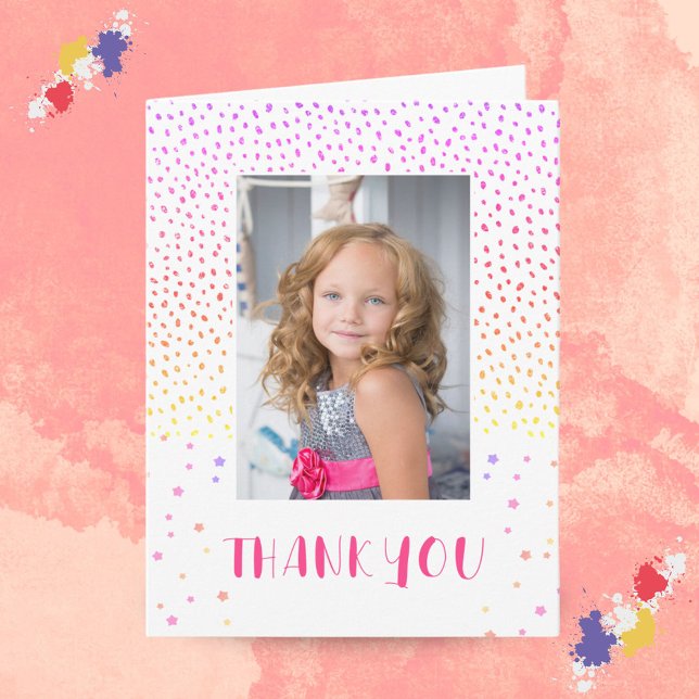 Tarjeta Chica de los niños de cumpleaños rosados coloridos (Subido por el creador)