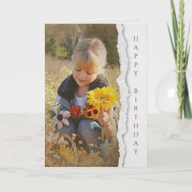 Tarjeta Chica de país con girasoles de cumpleaños (Anverso)