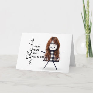 Tarjeta Chica de Palitos con Cabello para el Día de las Ma