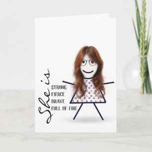 Tarjeta Chica de Palitos con Cabello para Mamá