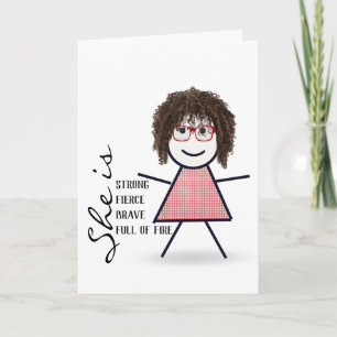 Tarjeta Chica de Palitos con Pelo para Hermana