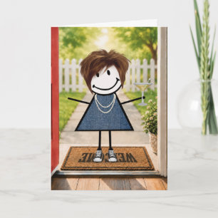 Tarjeta Chica de palitos de cumpleaños con Martini