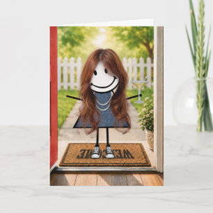 Tarjeta Chica de palitos de cumpleaños con Martini