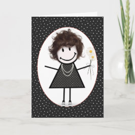 Tarjeta Chica de palitos de cumpleaños para amiga