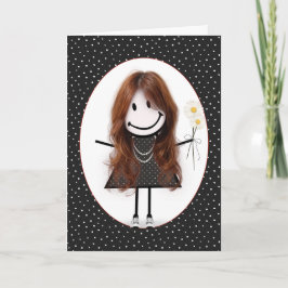 Tarjeta Chica de palitos de cumpleaños para amiga