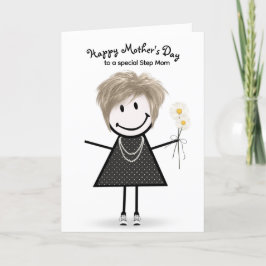 Tarjeta Chica de palitos Día de la Madre para Madrastra