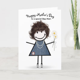 Tarjeta Chica de Palitos Día de la Madre para Madrastra