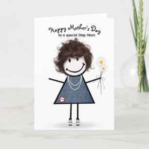 Tarjeta Chica de Palitos Día de la Madre para Madrastra