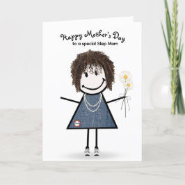 Tarjeta Chica de palitos Día de la Madre para Madrastra