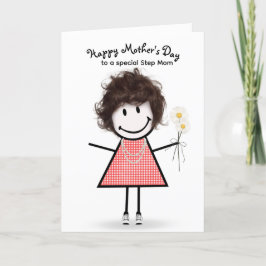 Tarjeta Chica de palitos Día de la Madre para Madrastra