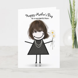 Tarjeta Chica de palitos para el Día de la Madre