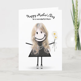 Tarjeta Chica de palitos para el Día de la Madre 