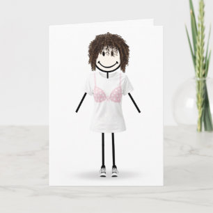Tarjeta Chica de Palitos Sobreviviente de Cáncer de Seno