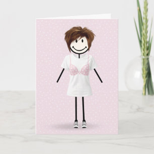 Tarjeta Chica de palitos Superviviente de cáncer de mama