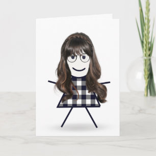 Tarjeta Chica de palo de cumpleaños para hermana