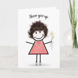 Tarjeta Chica de palo lindo con vestido de Gingham