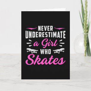 Tarjeta Chica de patinaje Chicas Sk8 Skateboard Gift Idea