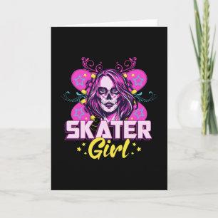 Tarjeta Chica de patinaje deportivo Sk8 Chicas de patinaje