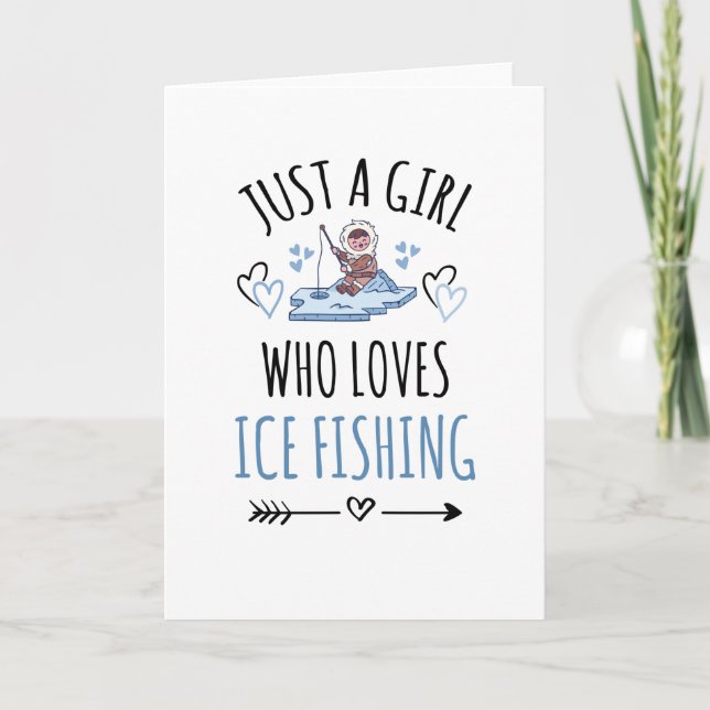Tarjeta Chica de pesca con hielo | Pescador de hielo Mujer (Anverso)