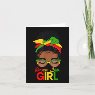 Tarjeta Chica de piel marrón mujeres negras desordenada hi
