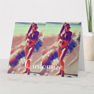 Tarjeta Chica de playa Thunder_Cove