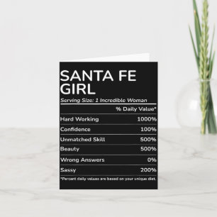 Tarjeta Chica de Santa Fe Divertida Ciudad Natal de Nuevo