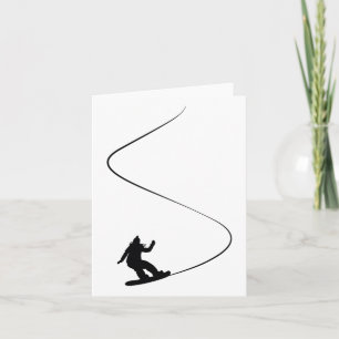 Tarjeta Chica de Snowboard simple dibujado