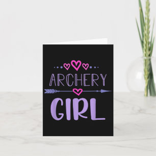 Tarjeta Chica de tiro con arco Cita Corazón Cortado Flecha
