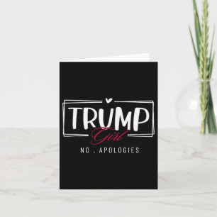 Tarjeta Chica de Trump sin disculpas elecciones de bandera