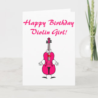 Tarjeta Chica de violín feliz cumpleaños