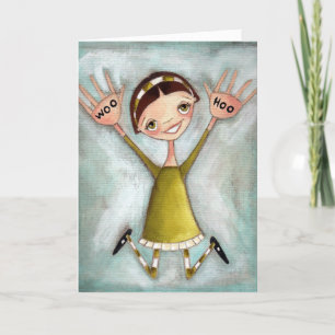 Tarjeta Chica de WOO HOO - Saludando a CArd