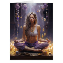 Chica de Yoga Mediador, Cristales Ametistas Cumple