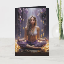 Chica de Yoga Mediador, Cristales Ametistas Cumple