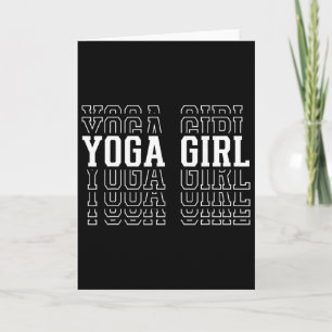 Tarjeta Chica de yoga texto en capas divertido hija juvent