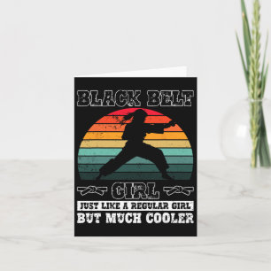 Tarjeta Chica del cinturón negro Karate Black Belt Promoti