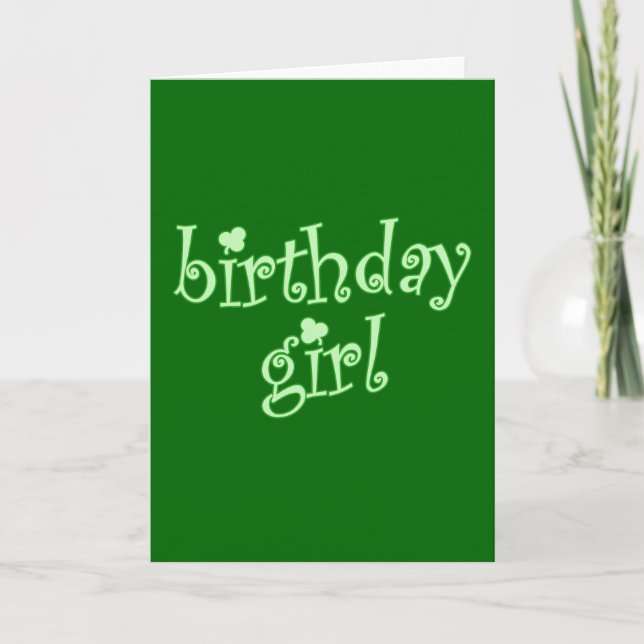 Tarjeta Chica del cumpleaños para los chicas del (Anverso)