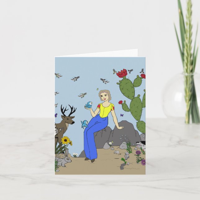 Tarjeta Chica del desierto y animales (Anverso)