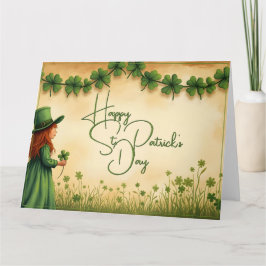 Tarjeta Chica del Día de San Patricio con Shamrock