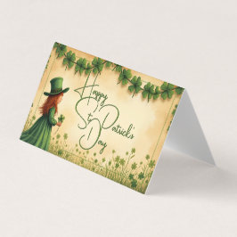 Tarjeta Chica del Día de San Patricio con Shamrock