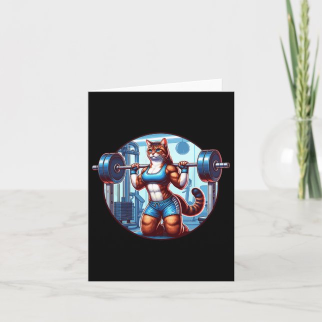 Tarjeta Chica Del Músculo Gimnasio Con Un Bodybu De Poder  (Anverso)