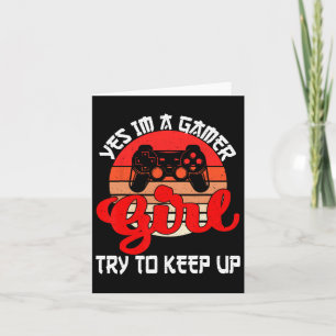 Tarjeta Chica divertida de gamer para mujeres Chicas niños