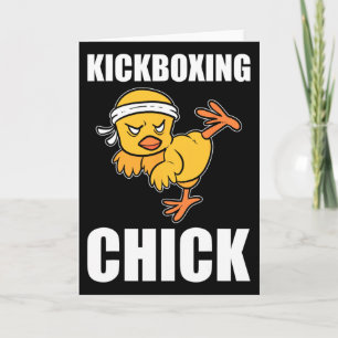Tarjeta Chica divertida de kickboxing instructora de kickb